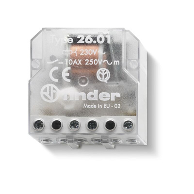 Finder Panel Mount Relay, 24V ac Coil, 10A Switching Current, SPST