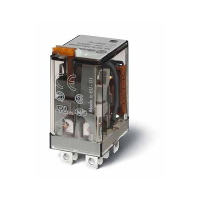 Finder Plug-In Mount Power Relay Module, 125V dc Coil, 12A Switching Current