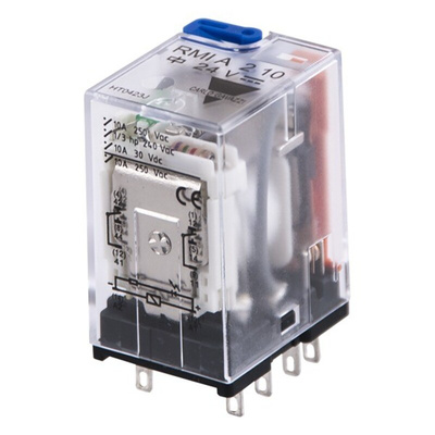 Carlo Gavazzi Plug In Power Relay, 24V dc Coil, 10A Switching Current, DPDT