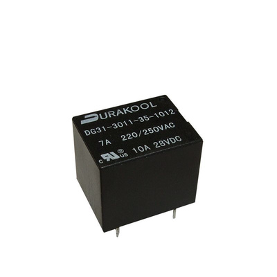 Durakool PCB Mount Power Relay, 12V dc Coil, 12A Switching Current, SPDT-C/O
