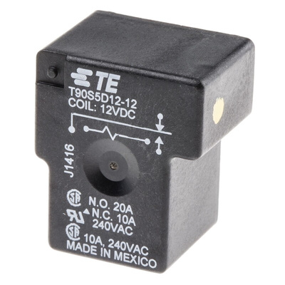 TE Connectivity PCB Mount Power Relay, 12V dc Coil, 20A Switching Current, SPDT