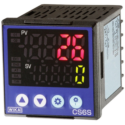 WIKA Panel Mount PID Temperature Controller, 48 x 48mm Relay, 24 V ac/dc, 100  240 V ac Supply Voltage
