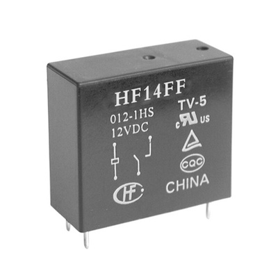 Hongfa Europe GMBH PCB Mount Power Relay, 5V dc Coil, 10A Switching Current, SPDT