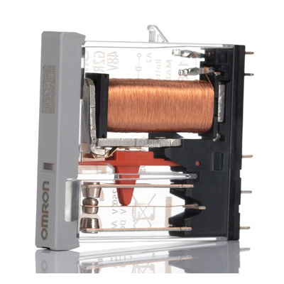 Omron DIN Rail Latching Power Relay, 48V dc Coil, 6A Switching Current, SPDT