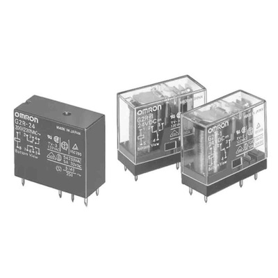 Omron PCB Mount Power Relay, 9V ac Coil, 5A Switching Current, DPST