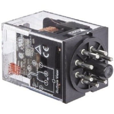 Omron Plug In Non-Latching Relay, 230V ac Coil, 10A Switching Current, DPDT