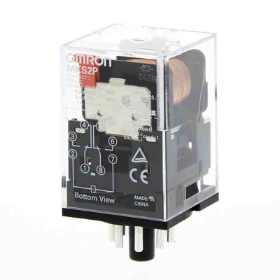 Omron Plug In Power Relay, 110V ac Coil, 10A Switching Current, DPDT