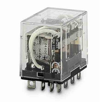 Omron Plug In Non-Latching Relay, 230V ac Coil, 10A Switching Current, 4PDT
