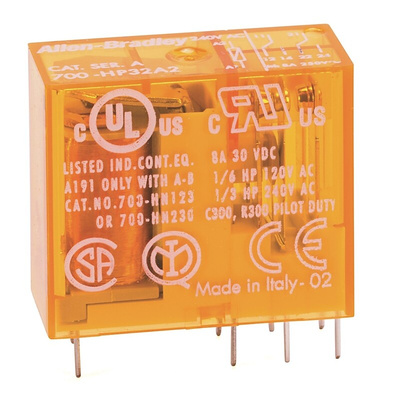 Rockwell Automation Plug In Power Relay, 120V ac Coil, 8A Switching Current, DPDT