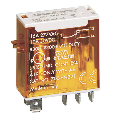 Rockwell Automation Plug In Non-Latching Relay, 24V ac Coil, 16A Switching Current, SPDT