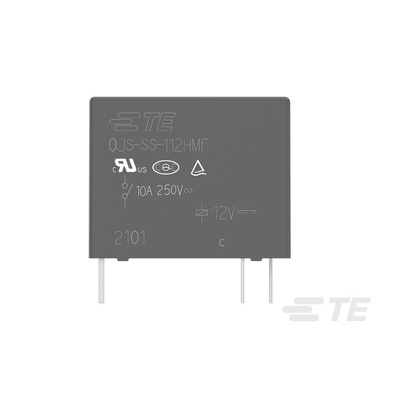 TE Connectivity PCB Mount Relay, 12V dc Coil, 10A Switching Current, SPST