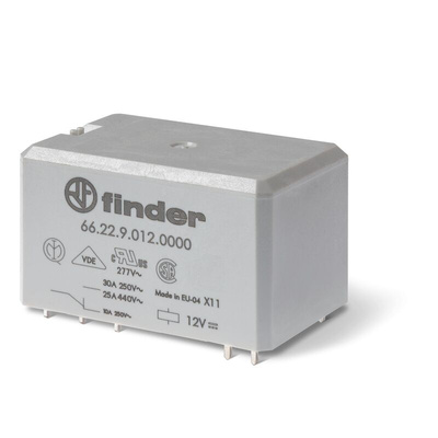 Finder PCB Mount Relay, 230V ac Coil, 30A Switching Current, DPST-2NO