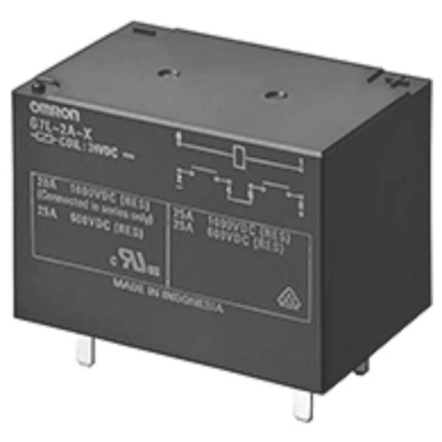 Omron PCB Mount Power Relay, 24V dc Coil, 20A Switching Current, DPST