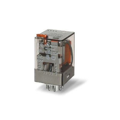 Finder Plug In Relay, 120V ac Coil, 10A Switching Current