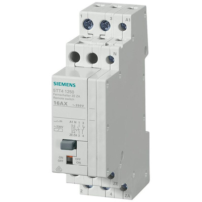 Siemens DIN Rail Latching Power Relay, 230V ac Coil, 16A Switching Current, DPST