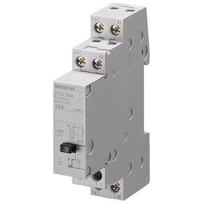 Siemens DIN Rail Latching Power Relay, 24V ac Coil, 16A Switching Current, DPST