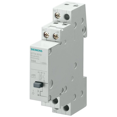 Siemens DIN Rail Latching Power Relay, 24V ac Coil, 16A Switching Current, DPST