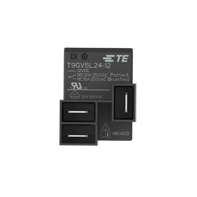 TE Connectivity PCB Mount Power Relay, 12V dc Coil, 30A Switching Current, SPST