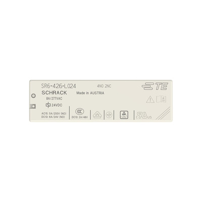 TE Connectivity PCB Mount Force Guided Relay, 24V dc Coil, 8A Switching Current, 4NO/2NC