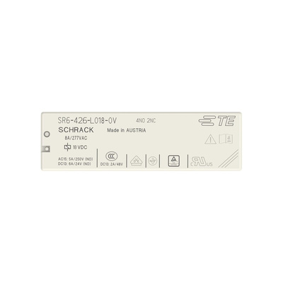 TE Connectivity PCB Mount Force Guided Relay, 18V dc Coil, 8A Switching Current, 4NO/2NC
