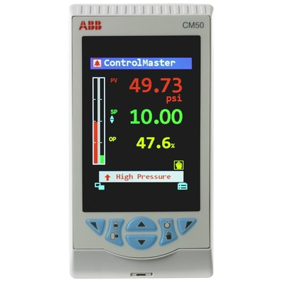 ABB CM50 Controller, 144 x 76mm, 5 Output Analogue, Digital, Relay, 100 → 240 V ac Supply Voltage ON/OFF