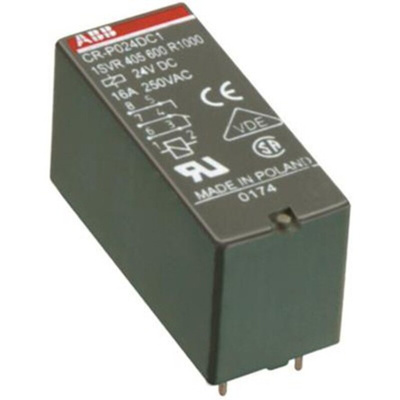 ABB Plug In Power Relay, 230V ac Coil, 16A Switching Current, SPDT