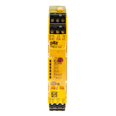 Pilz Single-Channel Emergency Stop, Safety Switch/Interlock Safety Relay, 24V dc, 3 Safety Contacts