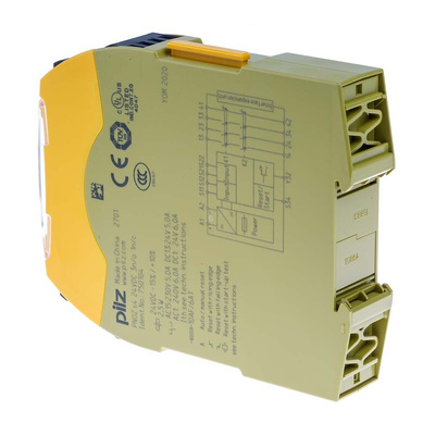 Pilz Dual-Channel Emergency Stop Safety Relay, 24V dc, 3 Safety Contacts