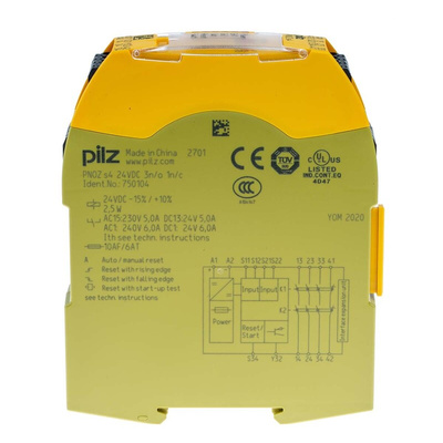 Pilz Dual-Channel Emergency Stop Safety Relay, 24V dc, 3 Safety Contacts