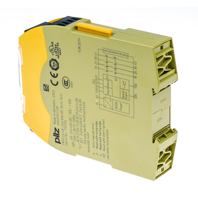 Pilz Dual-Channel Emergency Stop, Light Beam/Curtain, Safety Switch/Interlock Safety Relay, 48 → 240V ac/dc, 3