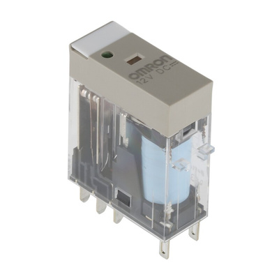 Omron Plug In Power Relay, 12V dc Coil, 5A Switching Current, DPDT