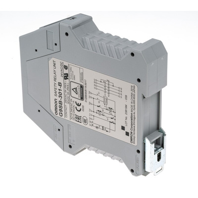 Omron Dual-Channel Emergency Stop Safety Relay, 24V ac/dc, 3 Safety Contacts