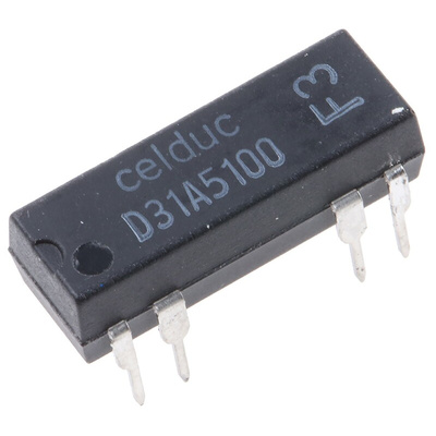 Celduc Plug In Reed Relay, 12V dc Coil, SPST, 100V dc Max, 1000Ω