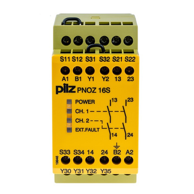 Pilz Dual-Channel Safety Switch/Interlock Safety Relay, 24 V dc, 110V ac, 2 Safety Contacts
