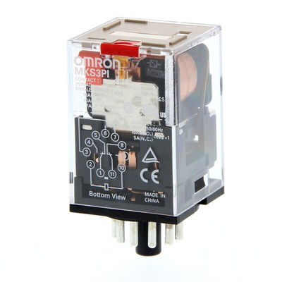 Omron Plug In Non-Latching Relay, 230V ac Coil, 10A Switching Current, 3PDT