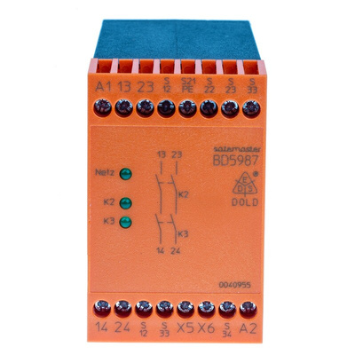 Dold Dual-Channel Emergency Stop Safety Relay, 230V ac, 2 Safety Contacts