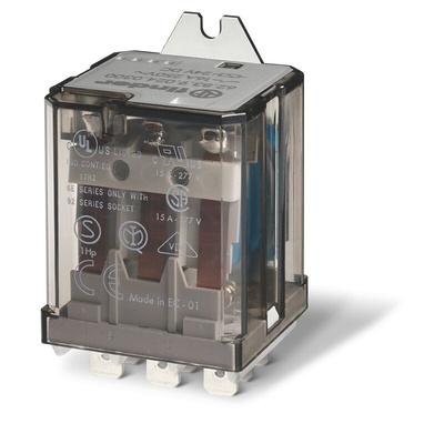 Finder Flange Mount Relay, 24V ac Coil, 16A Switching Current, 3PDT, 3PDT