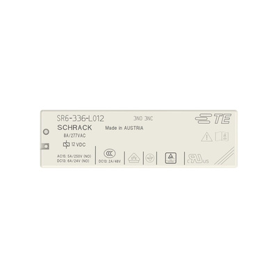 TE Connectivity PCB Mount Force Guided Relay, 12V dc Coil, 8A Switching Current, 3PDT