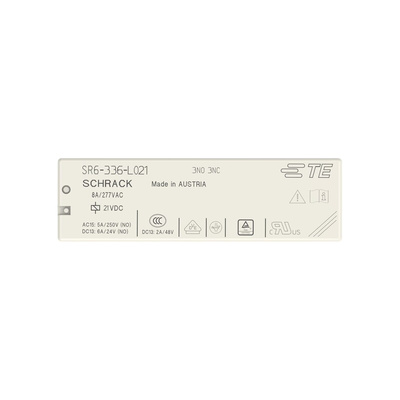 TE Connectivity PCB Mount Force Guided Relay, 21V dc Coil, 8A Switching Current, 3PDT