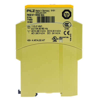 Pilz Single-Channel Safety Switch/Interlock Safety Relay, 110V ac, 2 Safety Contacts