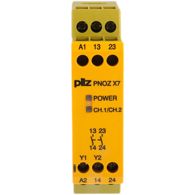 Pilz Single-Channel Safety Switch/Interlock Safety Relay, 24V ac/dc, 2 Safety Contacts
