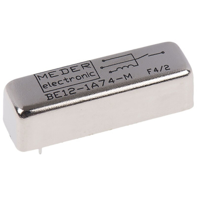 Meder PCB Mount Reed Relay, 12V dc Coil, SPST, 200V dc Max, 1 A Max, 2145Ω