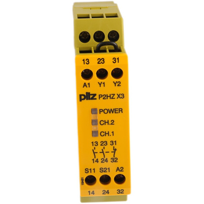 Pilz Dual-Channel Two Hand Control Safety Relay, 24V dc, 2 Safety Contacts