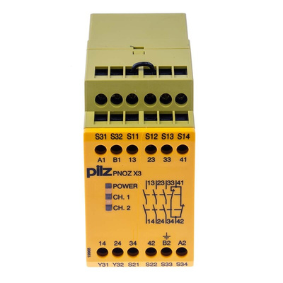 Pilz Dual-Channel Safety Switch/Interlock Safety Relay, 24 V dc, 115V ac, 3 Safety Contacts