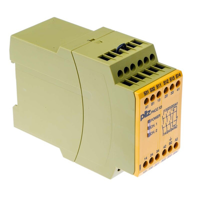 Pilz Dual-Channel Safety Switch/Interlock Safety Relay, 24 V dc, 115V ac, 3 Safety Contacts