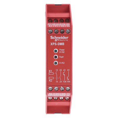 Schneider Electric Single/Dual-Channel Safety Switch/Interlock Safety Relay, 24V dc, 2 Safety Contacts