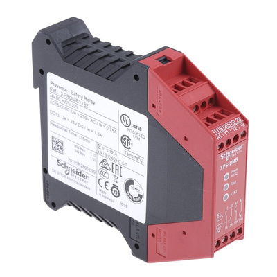 Schneider Electric Single/Dual-Channel Safety Switch/Interlock Safety Relay, 24V dc, 2 Safety Contacts