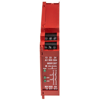 Rockwell Automation Single-Channel Light Beam/Curtain, Safety Switch/Interlock Safety Relay, 24V ac/dc, 2 Safety