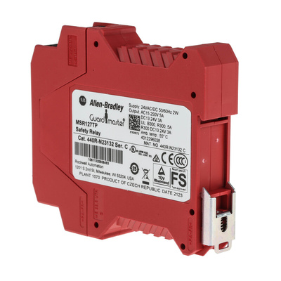Rockwell Automation Single-Channel Light Beam/Curtain, Safety Switch/Interlock Safety Relay, 24V ac/dc, 3 Safety