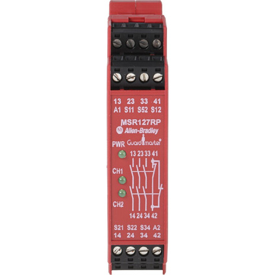 Rockwell Automation Single-Channel Light Beam/Curtain, Safety Switch/Interlock Safety Relay, 24V ac/dc, 3 Safety